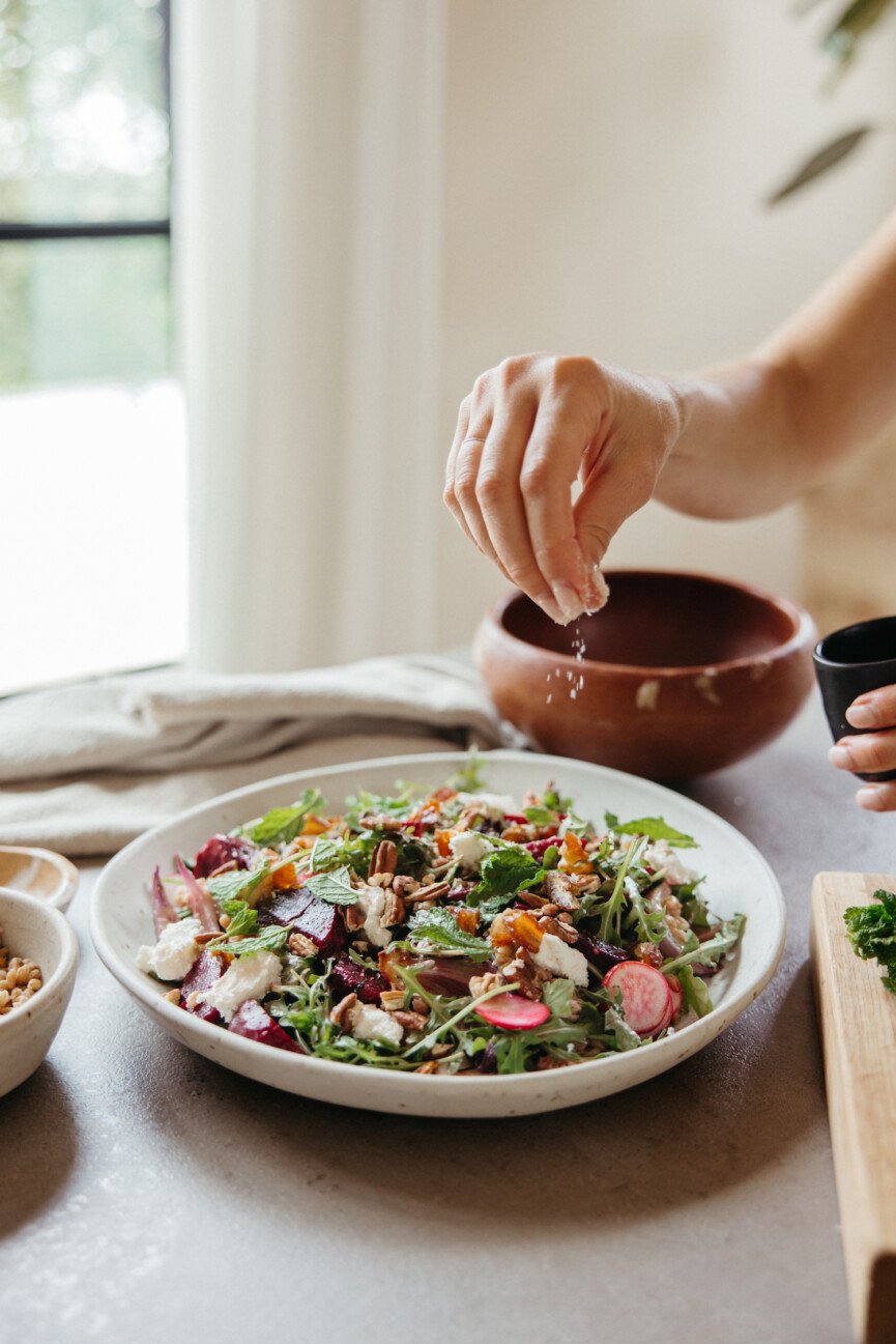 Beet goat cheese salad