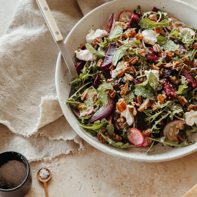 beet farro goat cheese salad