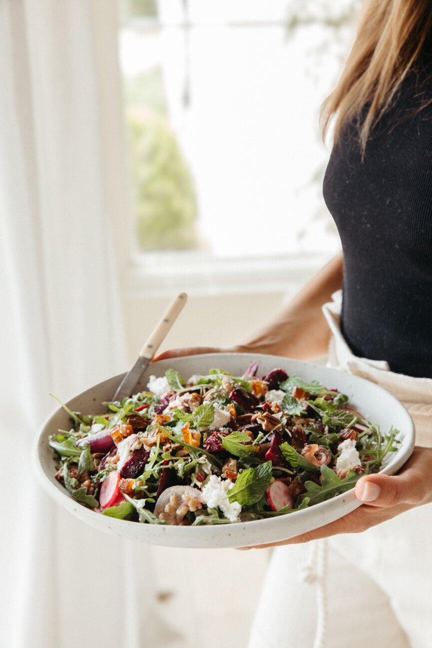 Beet goat cheese salad