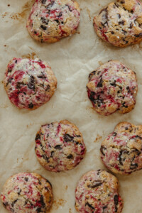 raspberry chocolate chunk cookies