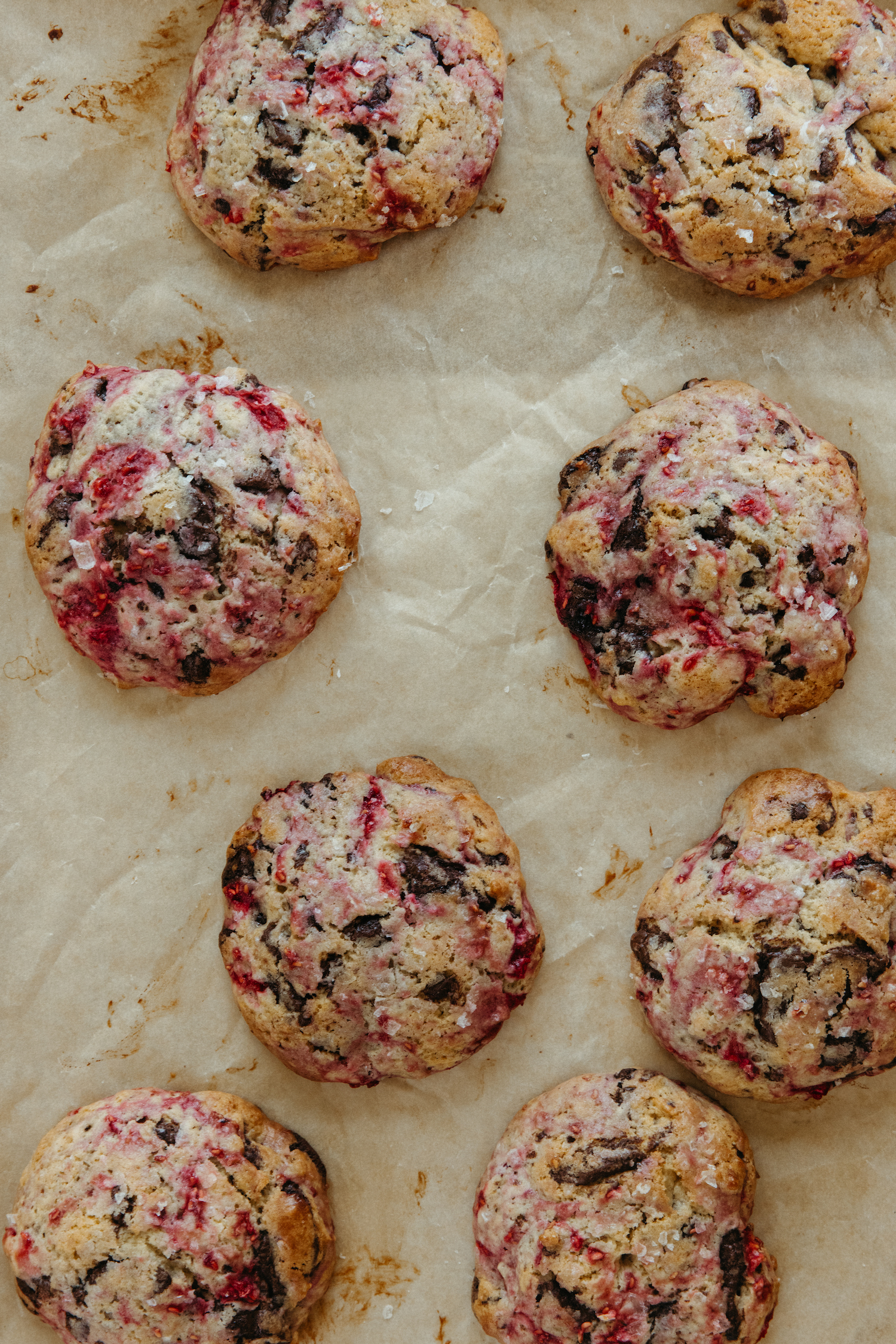 raspberry chocolate chunk cookies