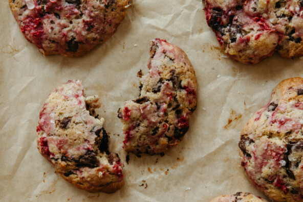 raspberry chocolate chunk cookies