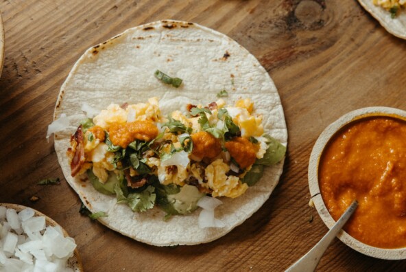 bacon egg avocado breakfast tacos