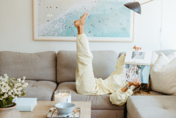 Woman reading about self care for single women