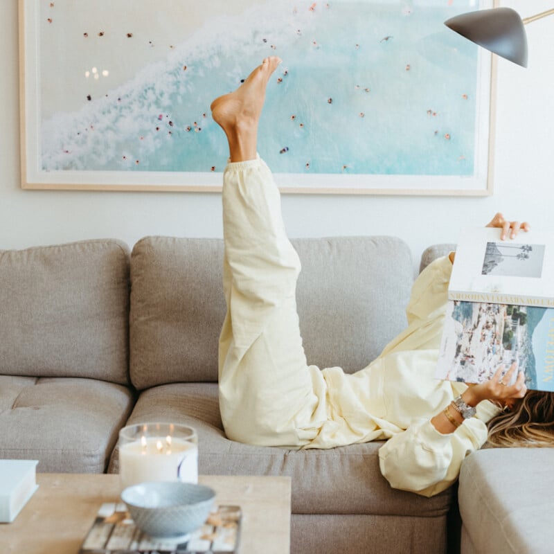 Woman reading about self care for single women