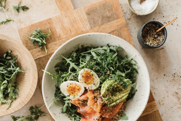 smoked salmon savory breakfast bowl - 20 grams protein