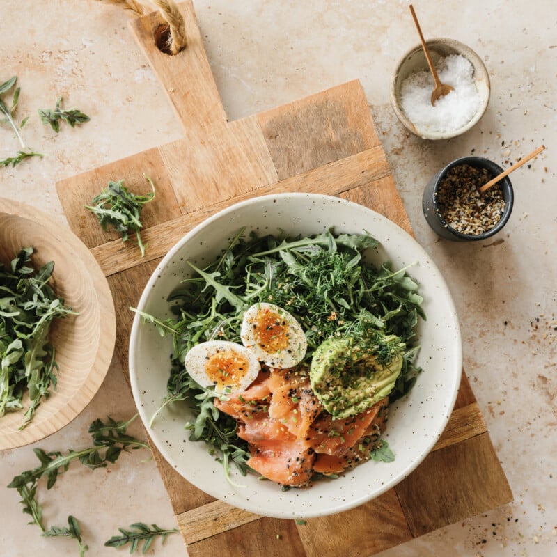smoked salmon savory breakfast bowl - 20 grams protein
