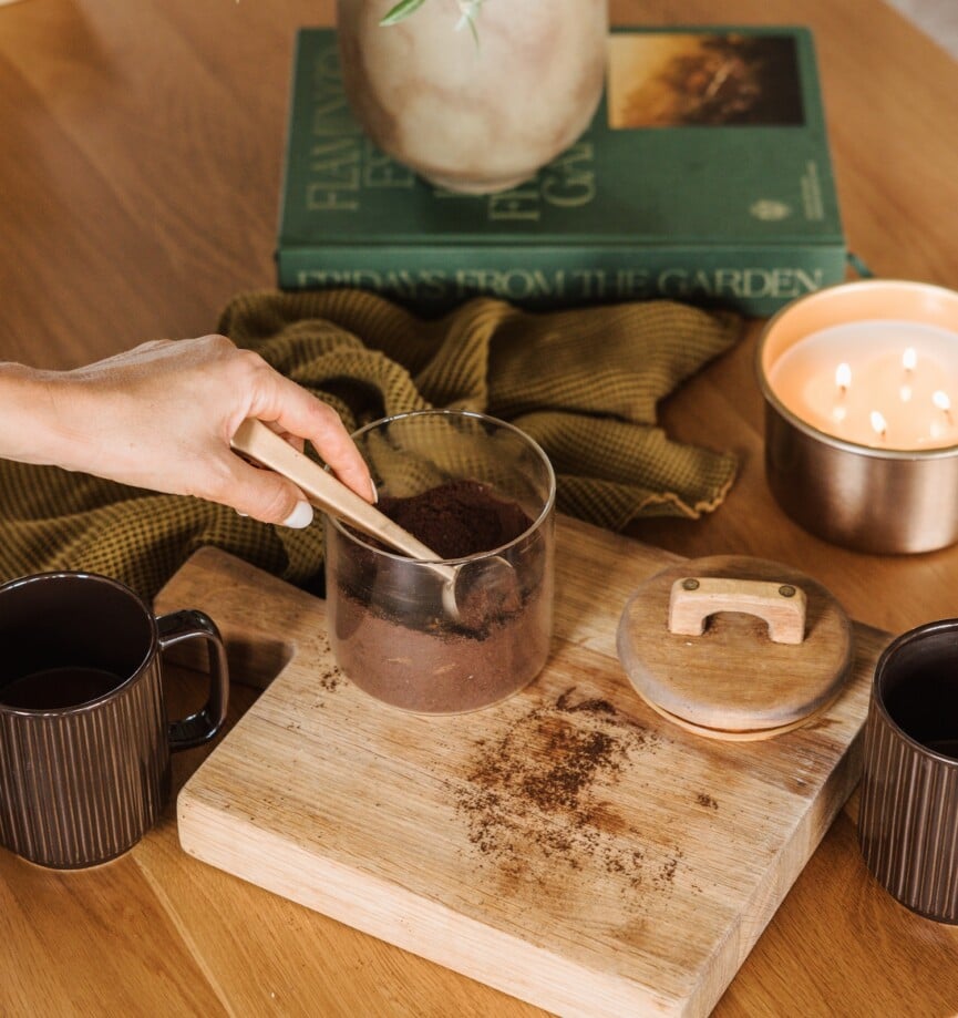 fall morning rituals coffee prep