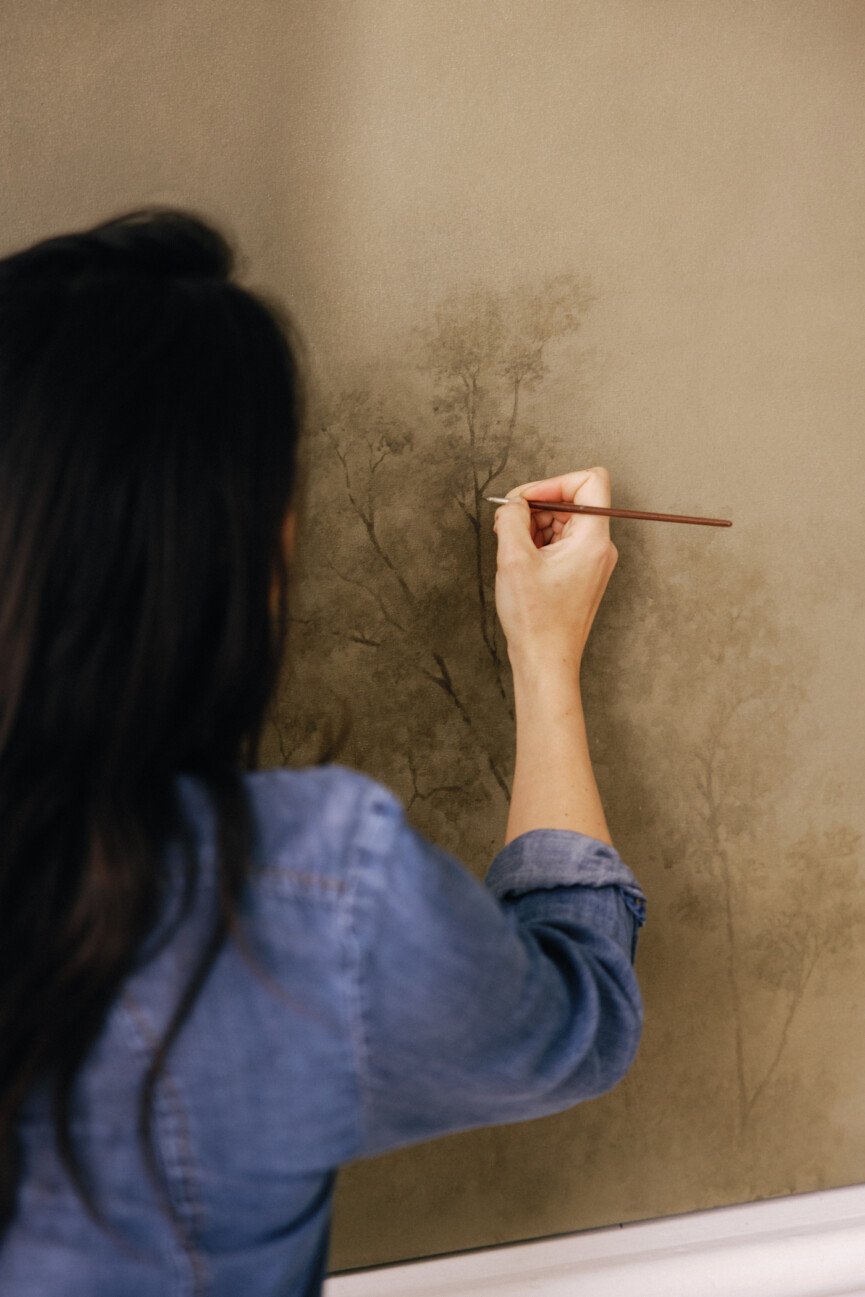 human rewilding painting trees