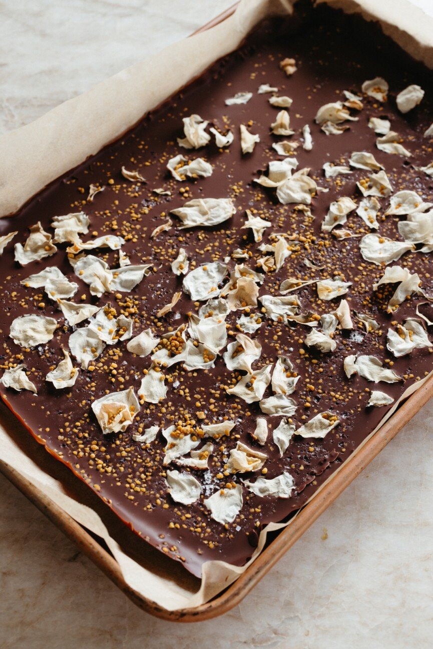 chocolate bark recipe in pan