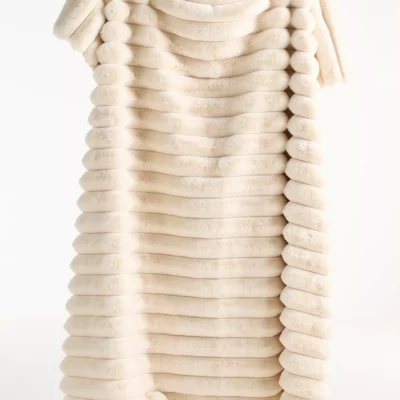 Tipped Puffer Faux-Fur Throw Blanket, Anthropologie