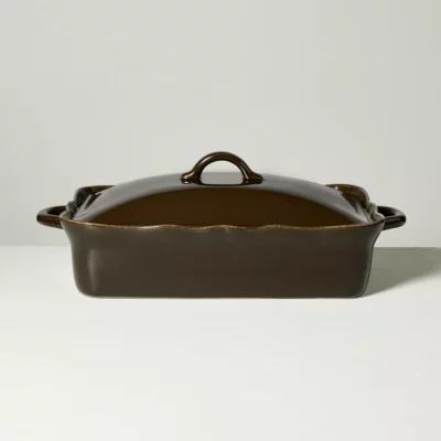 Ceramic Wavy Edge Baking Dish Brown