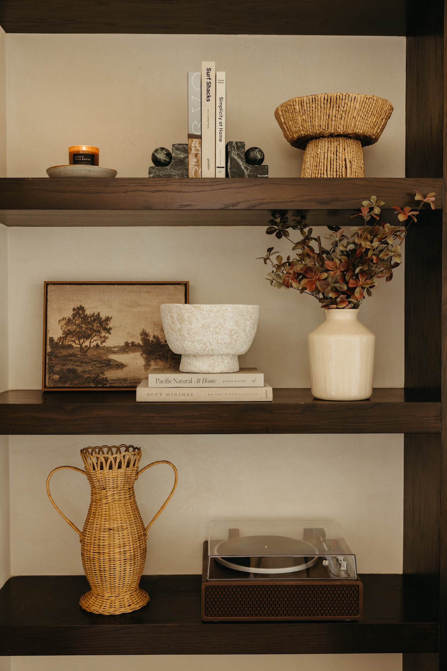 Fall shelf styling