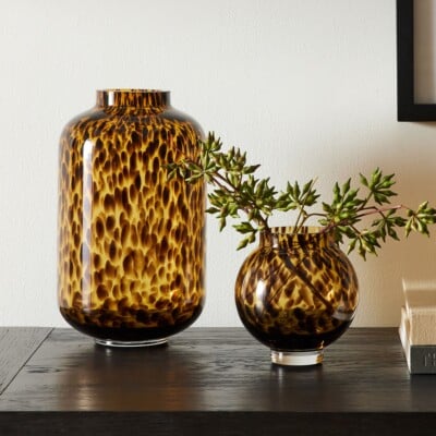 Mari Glass Vases - Tortoise, West Elm