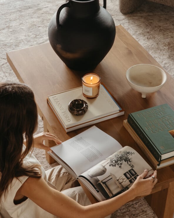 Reading coffee table books