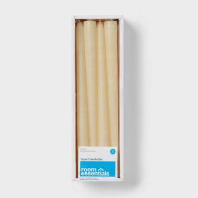 12pk Unscented Taper Candles