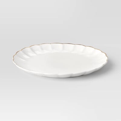 Serve Platter Scalloped Gold Rim