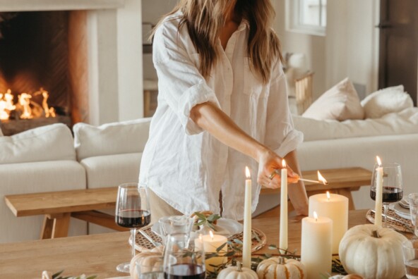 Camille Styles lighting candles