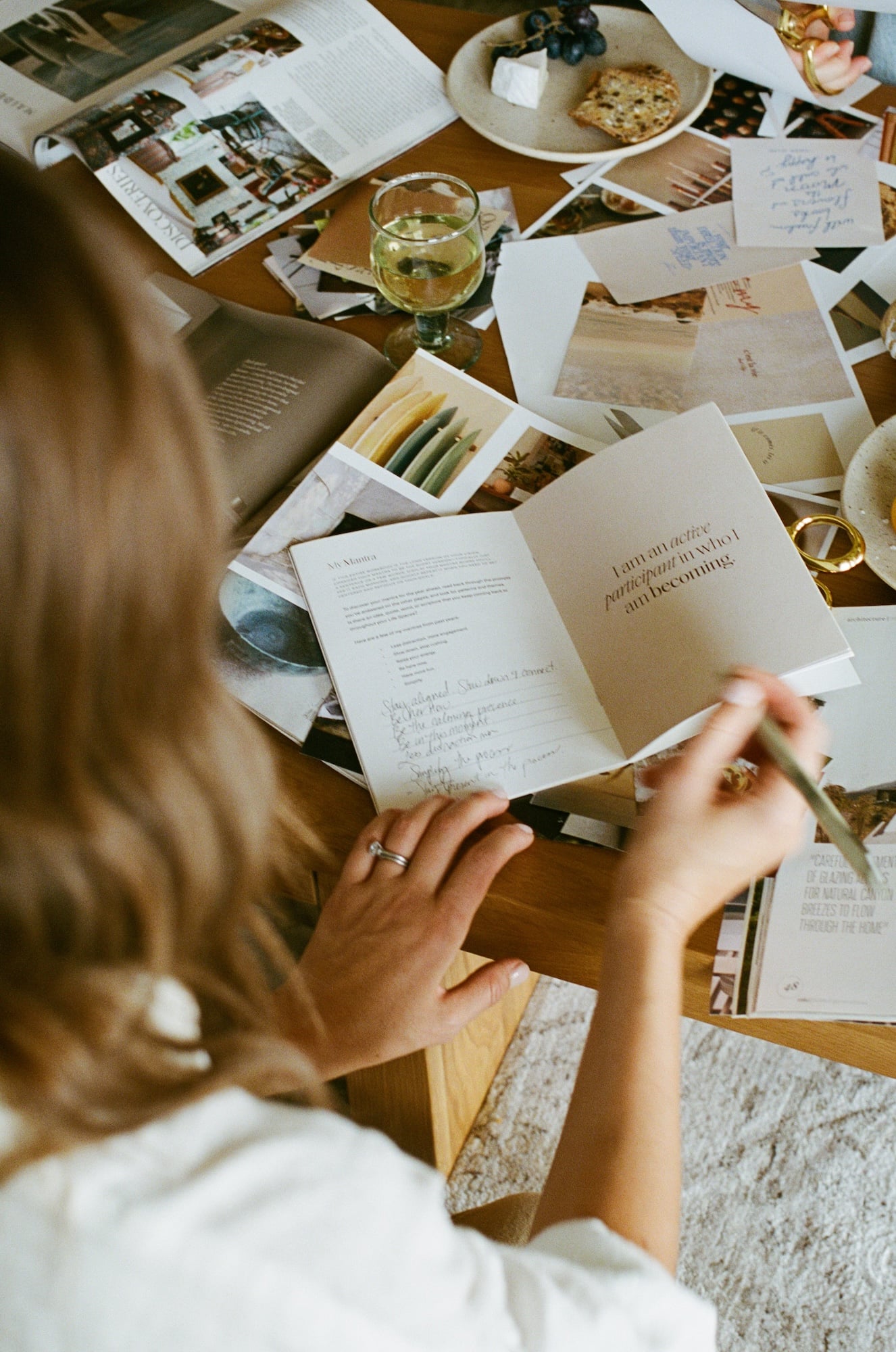 journaling at a vision board party