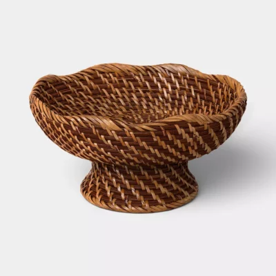 Rattan Fruit Bowl Dark Walnut