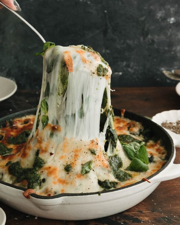 Cheesy sheet pan gnochi