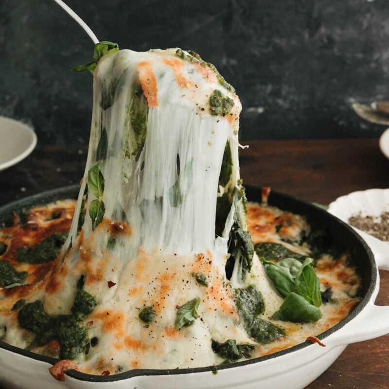 Cheesy sheet pan gnochi