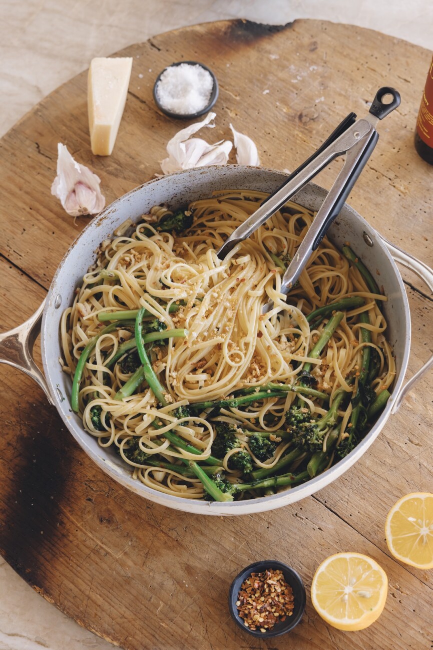 Blistered Broccolini Pasta with Garlic, Lemon & Toasted Breadcrumbs