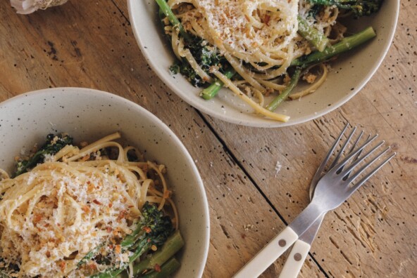 Blistered Broccolini Pasta with Garlic, Lemon & Toasted Breadcrumbs