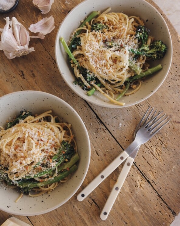 Blistered Broccolini Pasta with Garlic, Lemon & Toasted Breadcrumbs