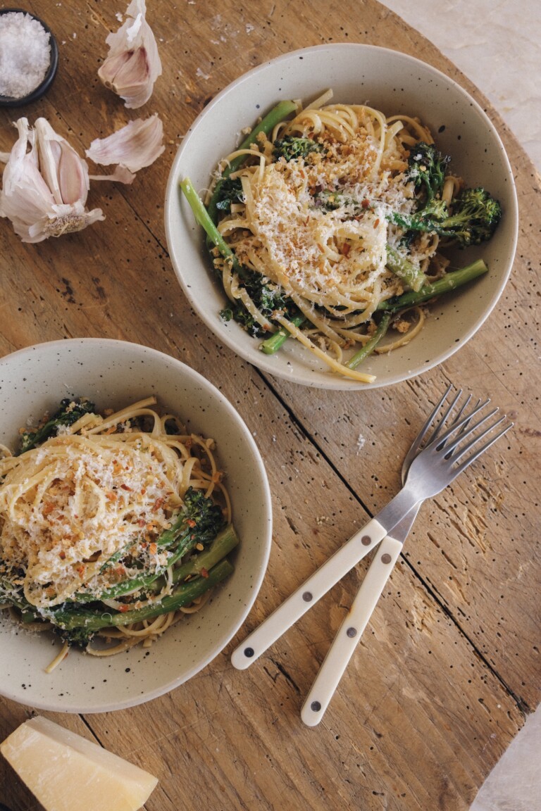 Blistered Broccolini Pasta with Garlic, Lemon & Toasted Breadcrumbs