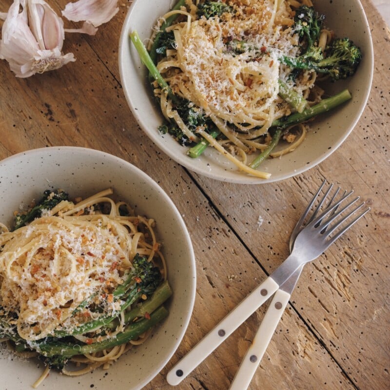 Blistered Broccolini Pasta with Garlic, Lemon & Toasted Breadcrumbs