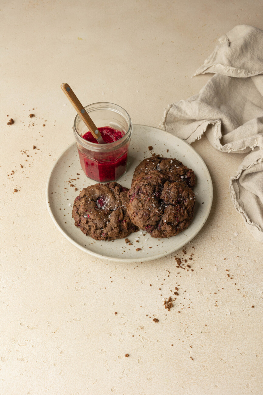 brownie raspberry cookies