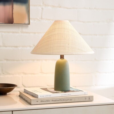 sage green table lamp