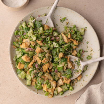 easy cucumber crispy rice salad