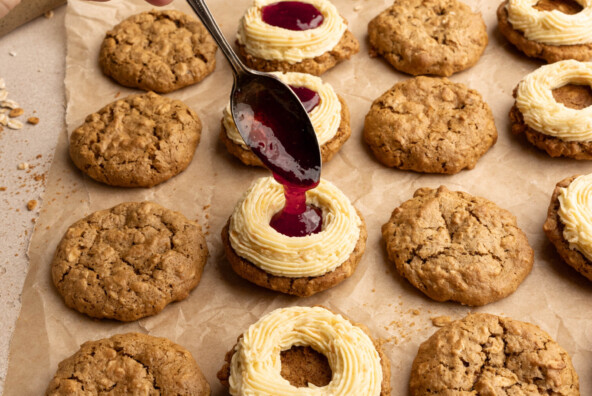 Strawberry Oatmeal Cream Pie