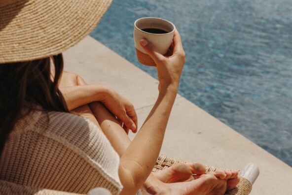 Woman sitting in the sun