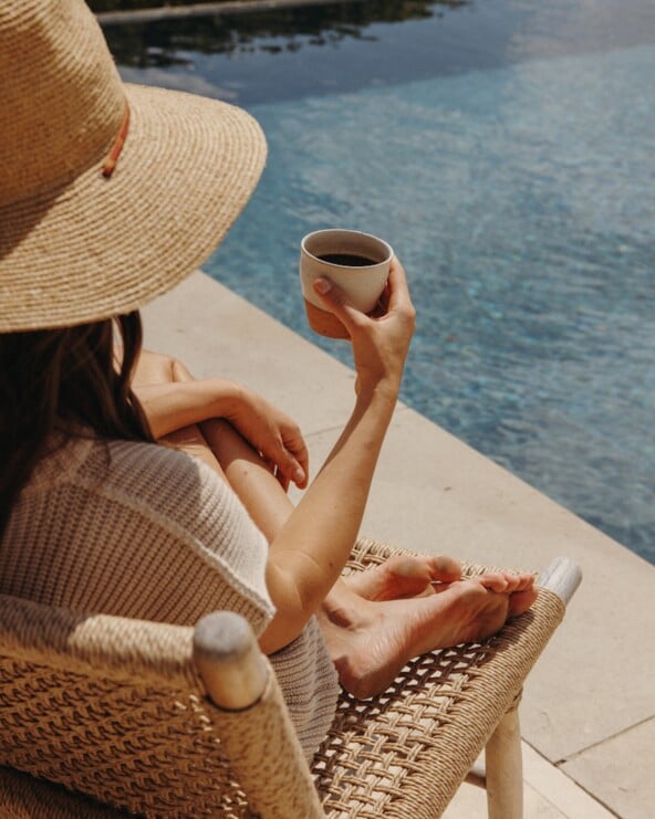 Woman sitting in the sun
