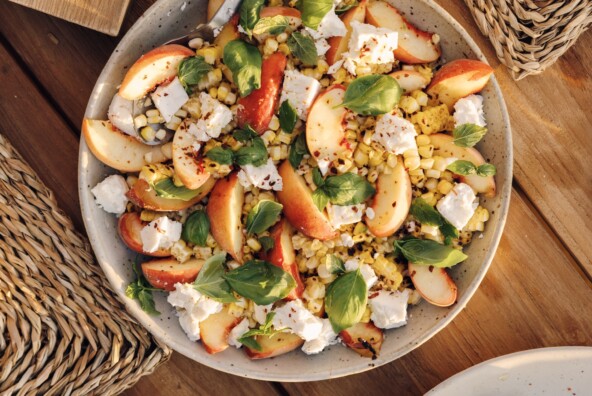 Grilled Corn & Peach Salad