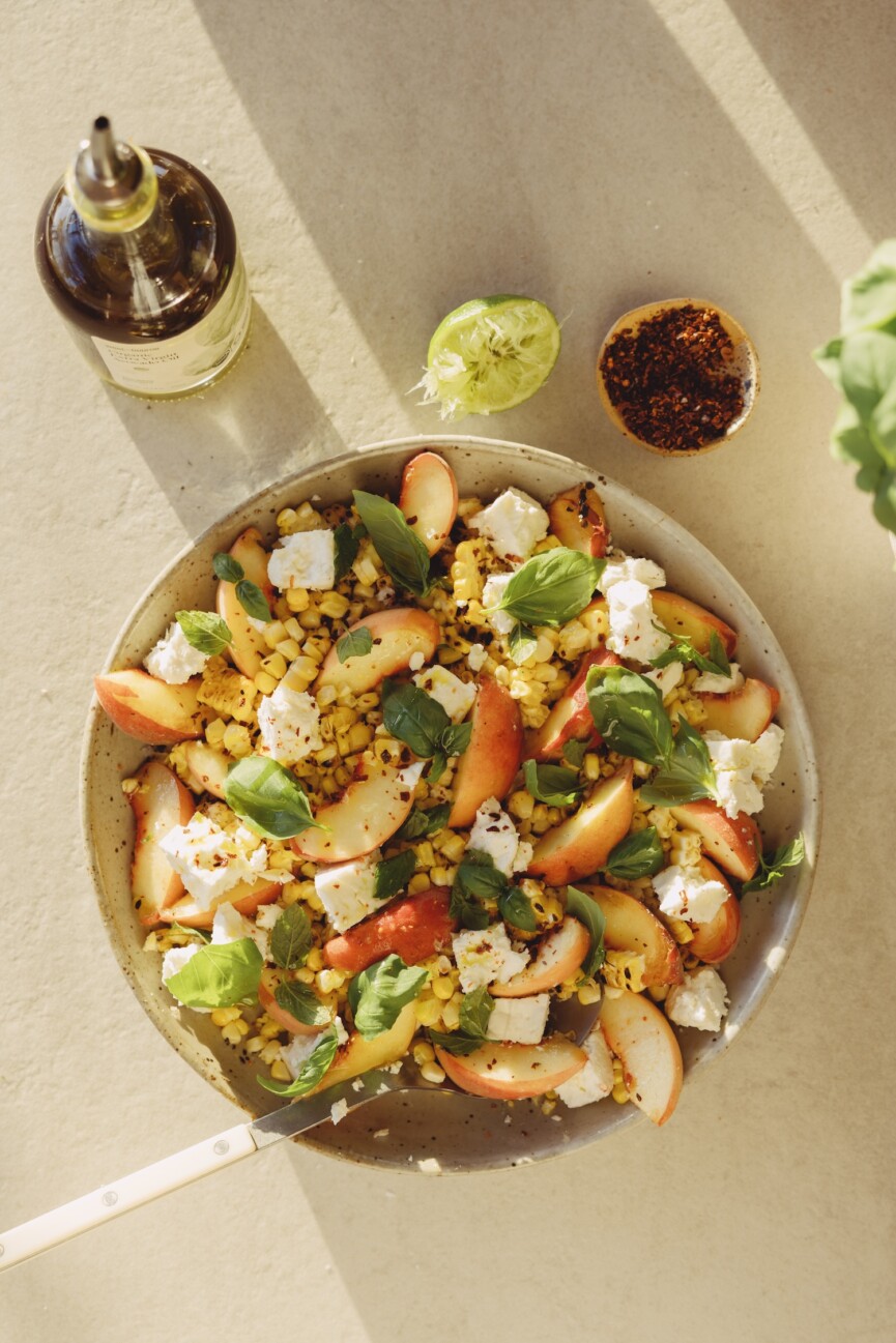 Grilled Corn & Peach Salad