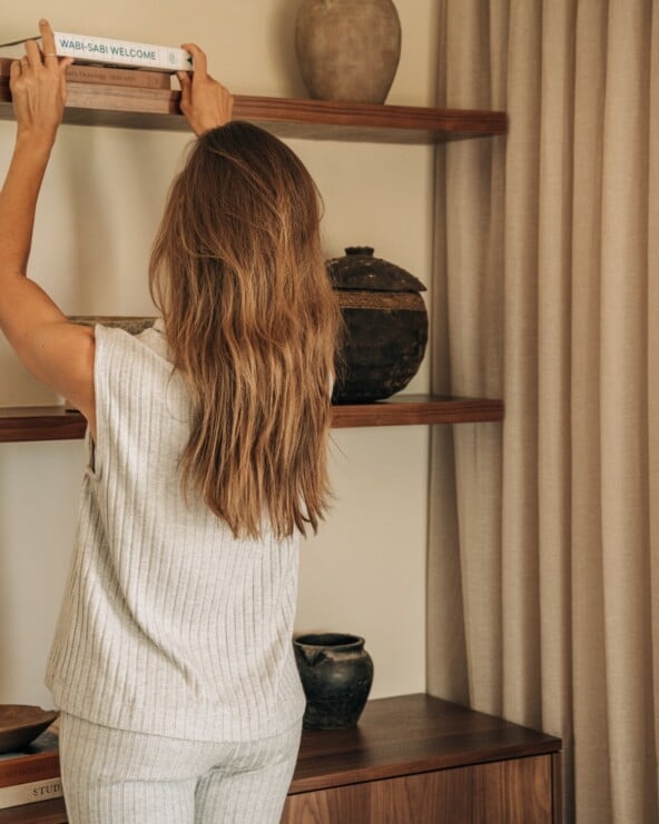 fall self-care rituals: shelf styling