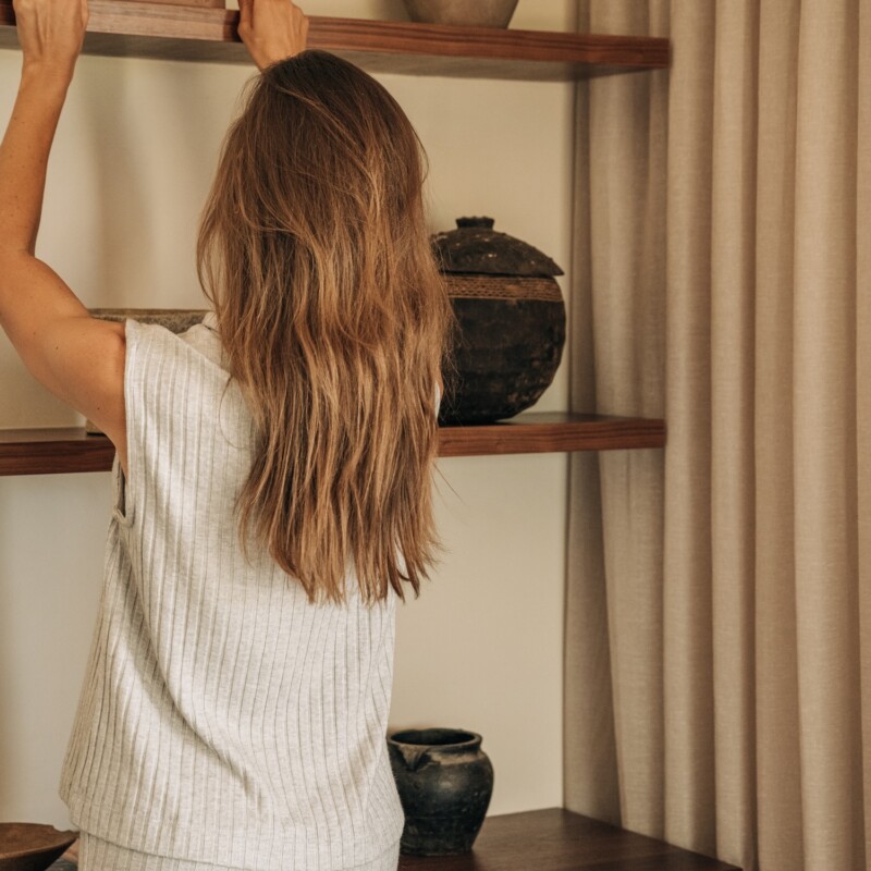 fall self-care rituals: shelf styling