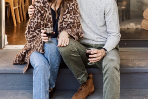 fun questions for couples - husband and wife sitting on stoop