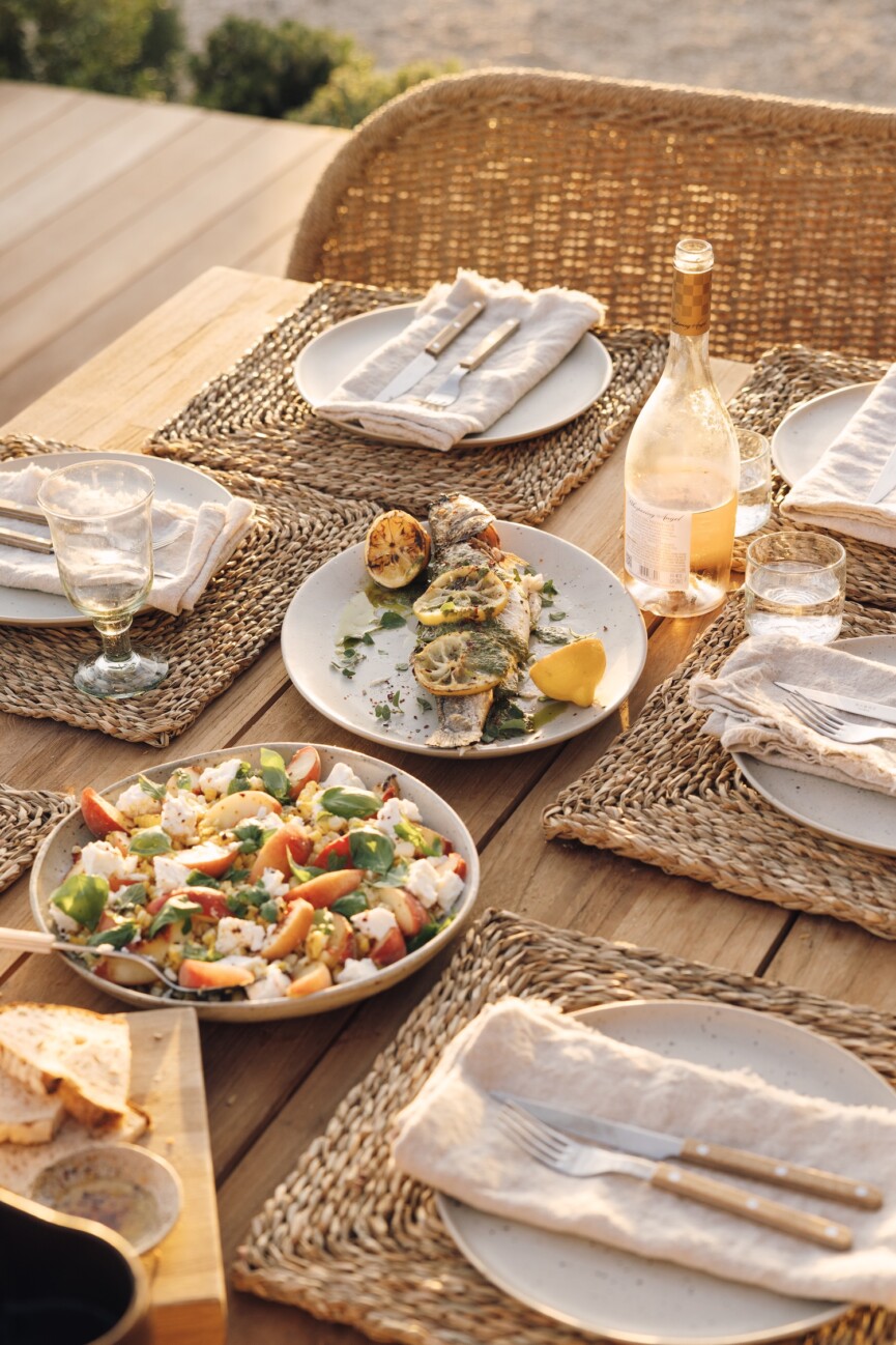 whole grilled fish with lemon and herbs