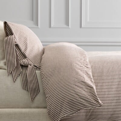 Pierce & Ward Cotton Linen Stripe Duvet Cover & Shams, West Elm