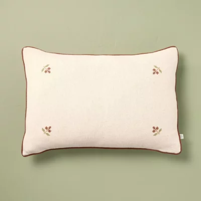 Embroidered fall pillow, target