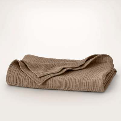 Boll and Branch Dream Throw Blanket in Walnut