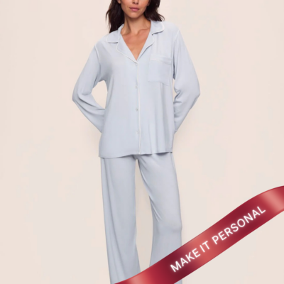 Eberjey Long Pajama Set in Blue