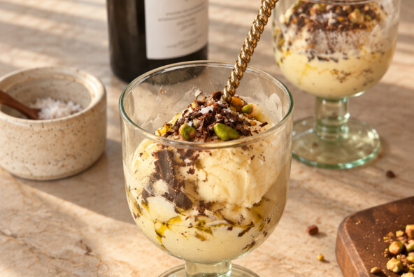 Olive Oil Pistachio Affogato