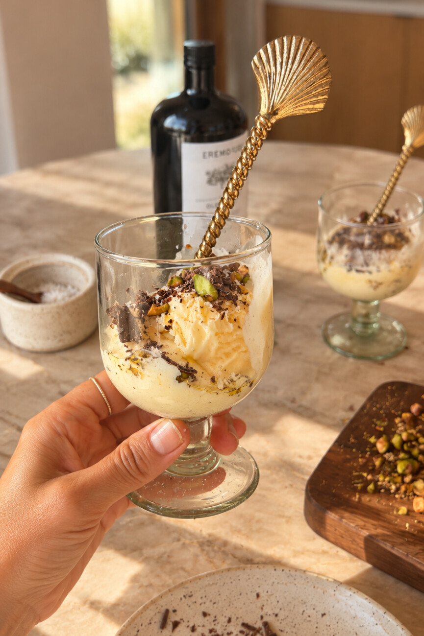 Olive Oil Pistachio Affogato