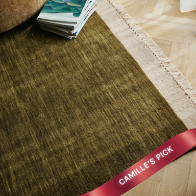 Tropez Wool Rug in Olive Green